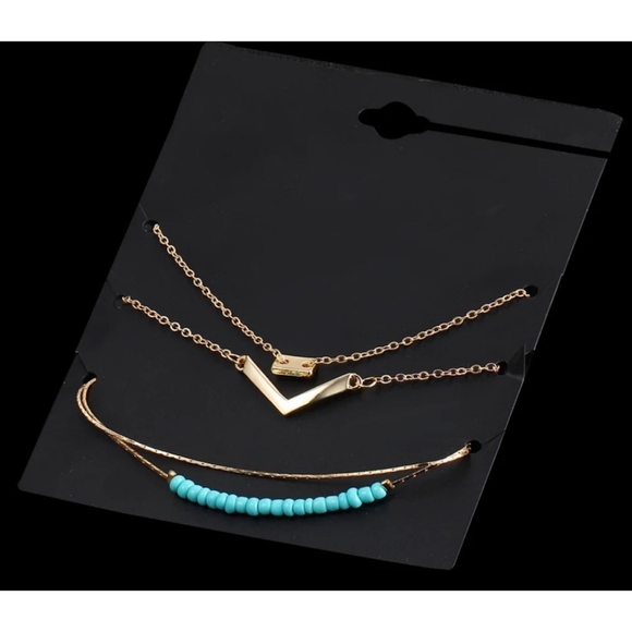 NEW Women's 3 Piece Bracelet Set, Adjustable, Gold & Turquoise, Adjustable - Picture 8 of 10